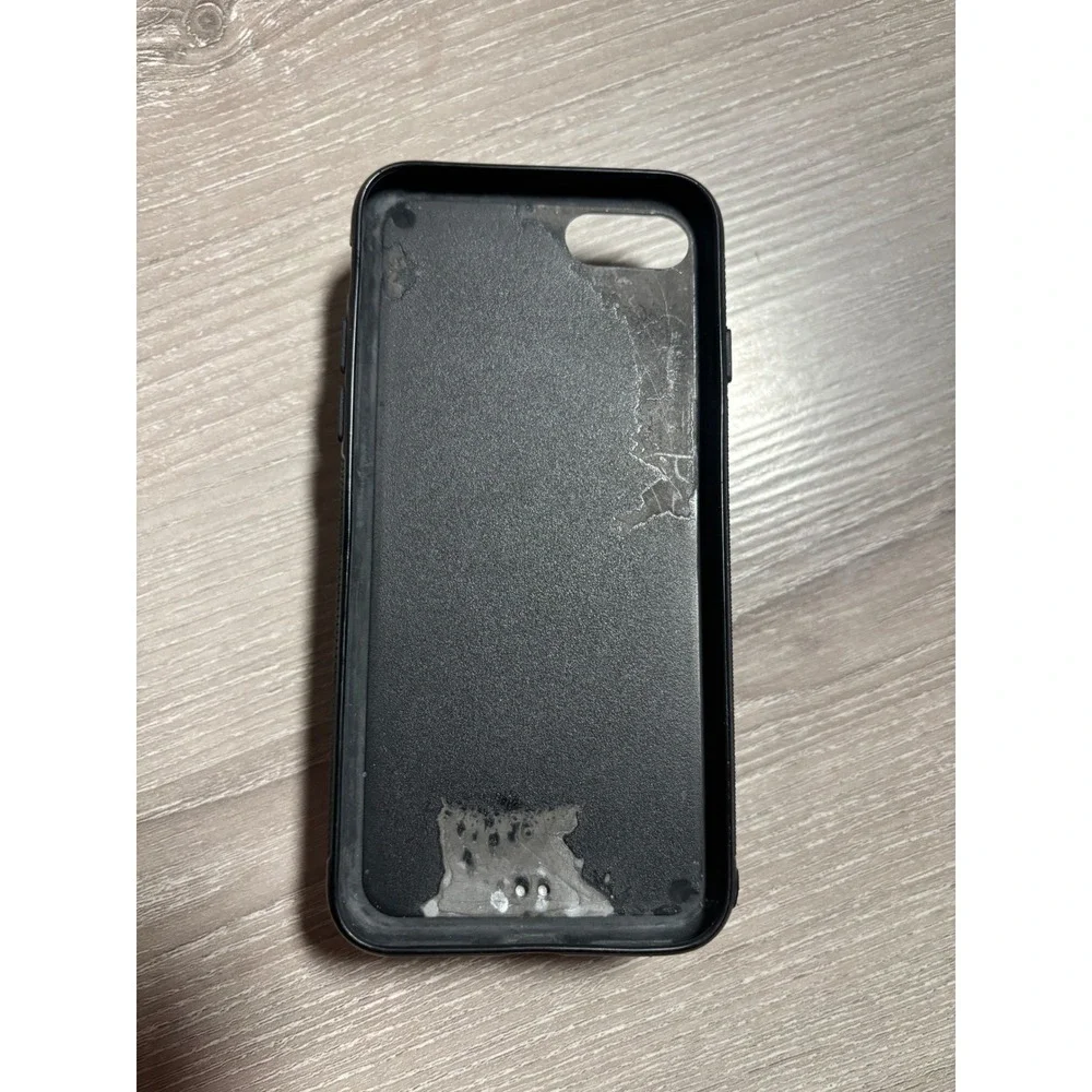Mushroom Print Phone Case with Integrated Grip Black Bumper for iPhone 7 8 SE